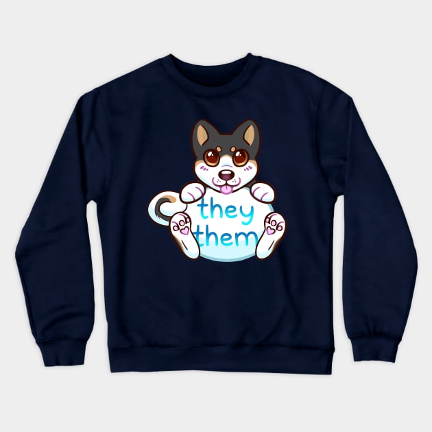 Doggy Pronouns - They/Them Crewneck Sweatshirt by leashonlife